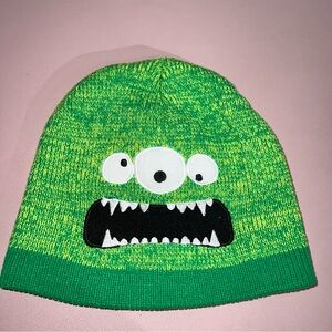 Three Eyed Monster Kids Green Beanie OSFM